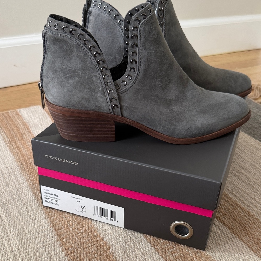 Vince Camuto Charcoal Ankle Booties
